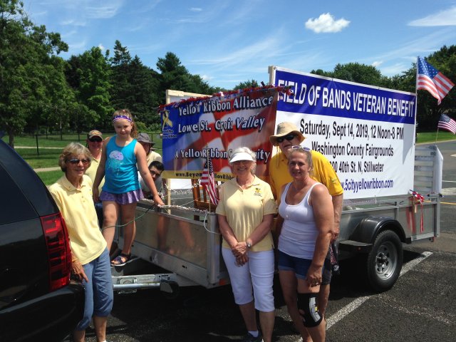 Lumber Jack Day Parade float 2019-Volunteers promoting Fundraising Event